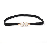 Korean version of spring, summer and autumn new creative ladies pearl buckle elastic elastic all-match belt decoration dress belt