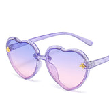 Shiny love children's sunglasses transparent colorful frame shiny sunglasses children play and take pictures glasses