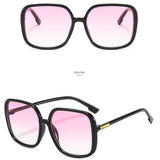 2021 new sunglasses women's ins big face thin square frame He Sui Zhang Ruonan same style sunglasses black frame progressive color