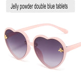 Shiny love children's sunglasses transparent colorful frame shiny sunglasses children play and take pictures glasses