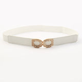 Korean version of spring, summer and autumn new creative ladies pearl buckle elastic elastic all-match belt decoration dress belt