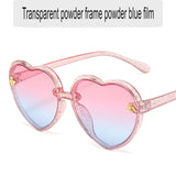 Shiny love children's sunglasses transparent colorful frame shiny sunglasses children play and take pictures glasses