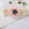 Flesh pink mesh flower headband