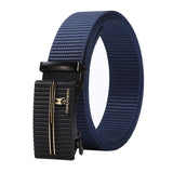 Men's belt iron leather automatic toothless buckle belt breathable strong imitation nylon belt body night market stall hot sale