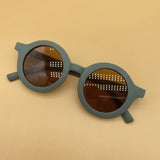 Children's round frame children's sunglasses 2022 new sunglasses cream color trendy boys and girls baby sunscreen sunglasses