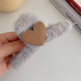 2022 autumn and winter new plush bowknot tassel hair clip back head grab clip female hair clip shark clip wholesale