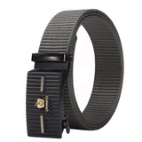 Men's belt iron leather automatic toothless buckle belt breathable strong imitation nylon belt body night market stall hot sale