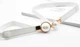 European and American style retro pearl buckle thin belt ladies dress elastic elastic belt hook wear narrow girdle