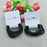 5 card-mounted telephone ring head rope black telephone wire hair ring one yuan small jewelry wholesale supply