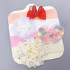 Pink ball bow / hairband four piece set