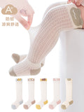 2024 Newborn Baby Spring and Summer Ultra-thin Cartoon Anti-mosquito Socks High Socks Loose Mouth Baby Long Socks Wholesale