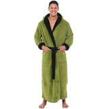 2021 European and American Amazon hot style autumn and winter large-size bathrobe long-sleeved high-quality double-sided fleece thickened nightgown