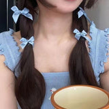 Homemade! A Touch of Blue/Ballet Style 5 Pieces Ribbon Small Bow Hairpin Head Decoration Versatile Cute Hairpin Braided Hair