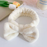 Korean style solid color butterfly end headband washing face female cute wash hair hoop flannel headband hair accessories factory wholesale
