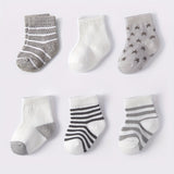 Cross-border supply of six pairs of baby boys' star striped four seasons cotton socks