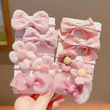 Children's rubber band baby hair rope girl's fabric flower bow no damage hair accessories cute hair ring ponytail headdress