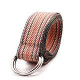 Cross-border new women's national style simple and versatile double D buckle belt Mori girl cotton linen woven dress decoration belt