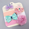 Three ball yarn flower pattern / hairband four piece set