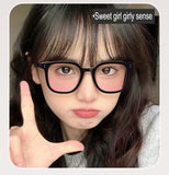 Suyan comes with blush glasses black frame transparent male and female vibrato net red same style foreign style no degree can be equipped with myopia