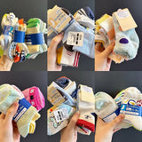 Japanese single Nishimatsu house spring and summer children's socks children's mesh thin section mid-tube socks boat socks one card three pairs of children's socks