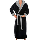 2021 European and American Amazon hot style autumn and winter large-size bathrobe long-sleeved high-quality double-sided fleece thickened nightgown
