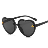 2022 Glitter Sunglasses Children's Cartoon Little Bee Sunglasses Girls Cute Glasses Heart Sunglasses Fashion
