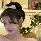 Bowknot cloth art hair clip female 2023 new duckbill clip super fairy broken hair clip gentle top clip temperament side clip