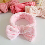 Korean style solid color butterfly end headband washing face female cute wash hair hoop flannel headband hair accessories factory wholesale