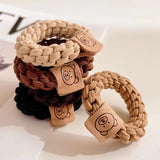 2022 new high-elastic thickened rubber band hand-twisted female head rope hair ring Japanese and Korean leather sheath tied with high ponytail headdress