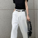 Ins Hong Kong style ladies belt simple love fashion thin trousers belt casual Korean fashion student commuter belt