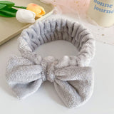 Korean style solid color butterfly end headband washing face female cute wash hair hoop flannel headband hair accessories factory wholesale