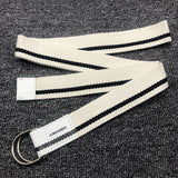 Boys belt young people canvas double ring belt Hong Kong style trend with female students all-match casual sports belt