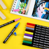 0.7mm acrylic marker pen 12-color set odorless nail art needle tube pen water-based paint pen children DIY marker pen