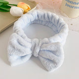 Korean style solid color butterfly end headband washing face female cute wash hair hoop flannel headband hair accessories factory wholesale