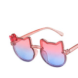 Anti-UV Sunshade Butterfly Cat Sunglasses Princess Baby Children's Glasses Girls Cute Cat Ears Sunglasses