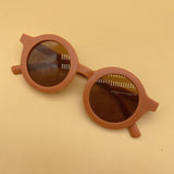 Children's round frame children's sunglasses 2022 new sunglasses cream color trendy boys and girls baby sunscreen sunglasses