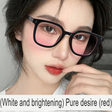 Suyan comes with blush glasses black frame transparent male and female vibrato net red same style foreign style no degree can be equipped with myopia