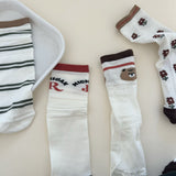 2023 spring and summer new coffee color flower bear ladies mid-tube socks mesh piles of women's socks parent-child socks