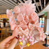 Tfq009-2# pink flower bow hairband 10-piece set