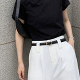 Ins Hong Kong style ladies belt simple love fashion thin trousers belt casual Korean fashion student commuter belt