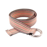 Cross-border new women's national style simple and versatile double D buckle belt Mori girl cotton linen woven dress decoration belt