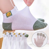 Summer smiling face mesh children's socks thin men's and women's baby socks breathable socks boat socks wholesale a dropshipping