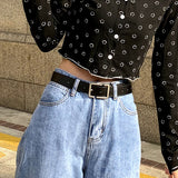Chic style women's belt wholesale simple all-match personality trousers belt Korean fashion student decorative casual trousers belt