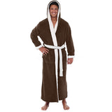 2021 European and American Amazon hot style autumn and winter large-size bathrobe long-sleeved high-quality double-sided fleece thickened nightgown