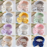 Korean style solid color butterfly end headband washing face female cute wash hair hoop flannel headband hair accessories factory wholesale
