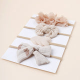 4-piece baby flower bow headband girl baby rainbow nylon headband children's hair accessories set for taking photos