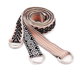 Cross-border new women's national style simple and versatile double D buckle belt Mori girl cotton linen woven dress decoration belt