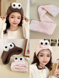 Plush face washing headband female 2023 new furry headband autumn and winter big eyes cute headband headband headdress