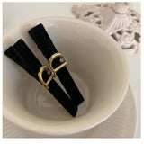 Black gold high-end sense ~ exquisite 2 hairpin female side retro duckbill clip headdress net red ins style bangs clip