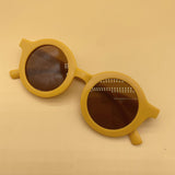 Children's round frame children's sunglasses 2022 new sunglasses cream color trendy boys and girls baby sunscreen sunglasses